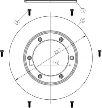 Abdichtgarnitur mit Dichtflansch PVC d 287mm  HL83.P